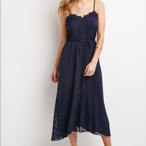Forever 21 Contemporary Crochet-Trimmed Slip Dress